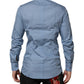 Blue Cotton Collared GOLD Formal Dress  Shirt