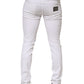 White Ripped Cotton Skinny Men Denim Jeans
