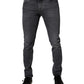 Dark Gray Cotton Stretch Skinny Denim Jeans