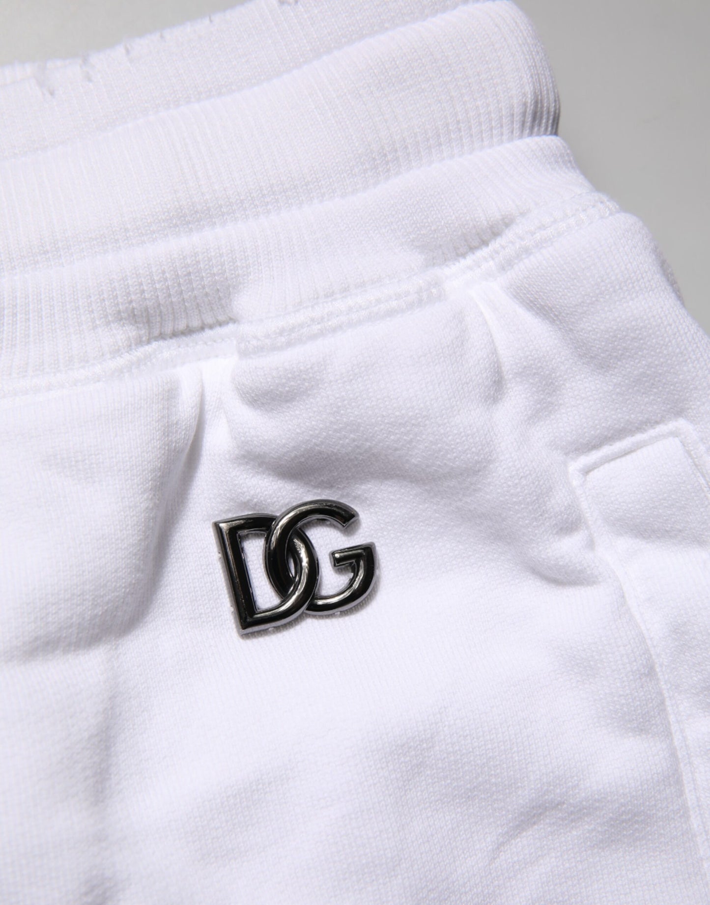 White Ripped Mid Waist Casual Bermuda Short