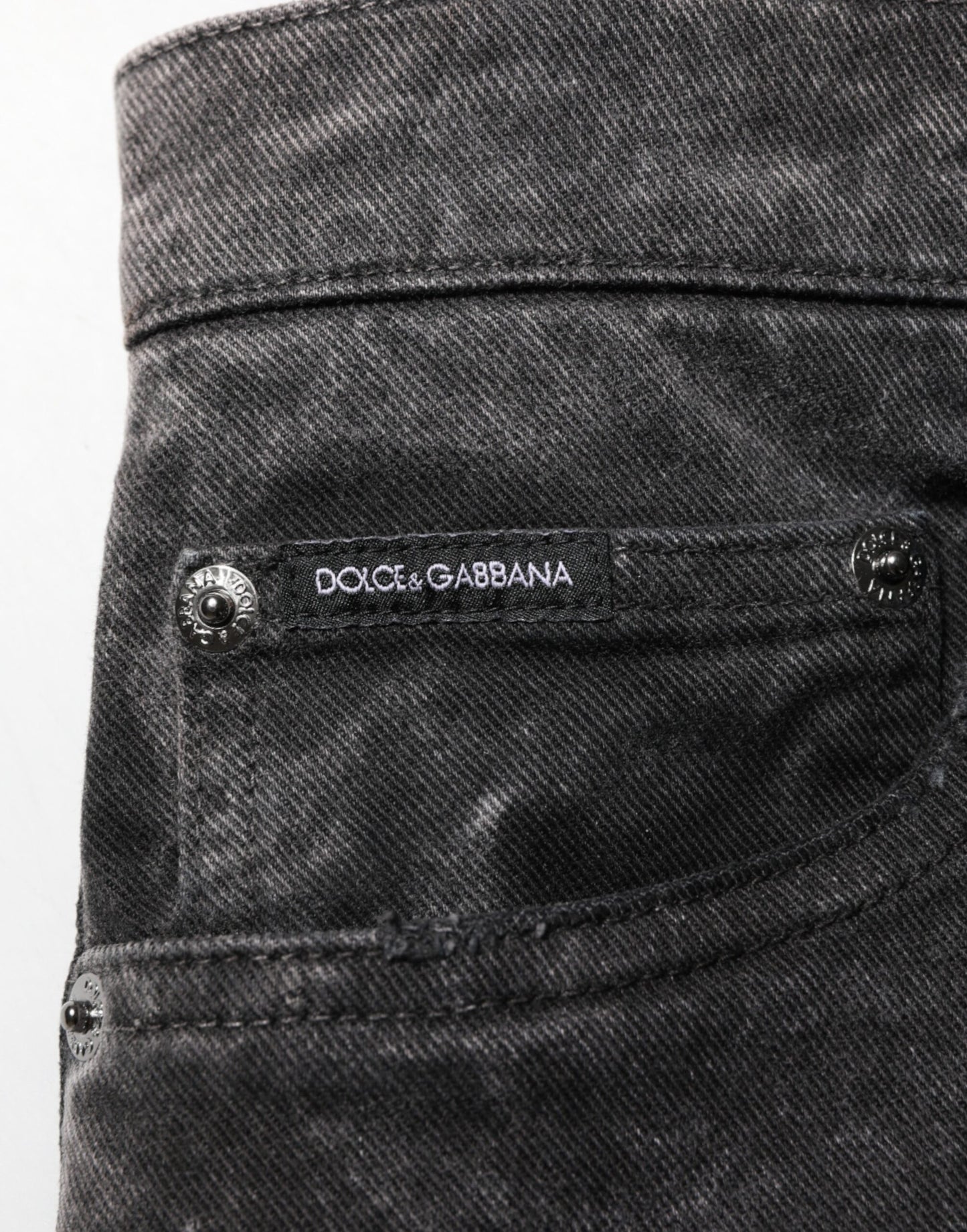 Black Cotton Mid Waist Denim Men Bermuda Short
