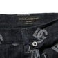 Black Monogram Denim Cargo Men Bermuda Short