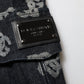 Black Monogram Denim Cargo Men Bermuda Short