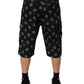 Black Monogram Denim Cargo Men Bermuda Short
