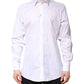 White Cotton Collared GOLD FormalDress Shirt
