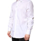 White Cotton Collared GOLD FormalDress Shirt