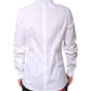 White Cotton Collared GOLD FormalDress Shirt