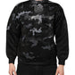 Black Camouflage Round Neck Sweatshirt Sweater