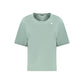 Green Cotton Women T-Shirt