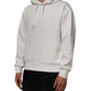 White Logo Hooded Men Sweatshirt  Sweater