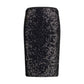 Black Polyester Midi Skirt