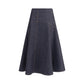 Blue Cotton Midi Skirt