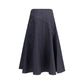 Blue Cotton Midi Skirt