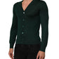 Dark Green Button Down Men Cardigan Sweater