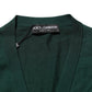 Dark Green Button Down Men Cardigan Sweater