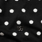 Black White Stripe Polka V-Neck Pullover Sweater