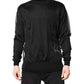 Black Logo Polyester CrewNeck Sweatshirt Sweater