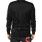 Black Logo Polyester CrewNeck Sweatshirt Sweater