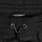 Black Logo Polyester Beachwear Shorts Swimwear