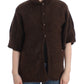 Elegant Short Sleeved Brown Cardigan