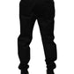 Black Cotton Stretch Casual Trouser Pants