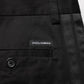 Black Cotton Stretch Casual Trouser Pants