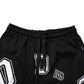 Black Logo Print Cotton Casual Bermuda Short