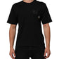 Black Logo Plaque Cotton Crew Neck T-shirt