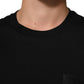 Black Logo Plaque Cotton Crew Neck T-shirt