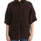 Elegant Short Sleeved Brown Cardigan