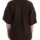 Elegant Short Sleeved Brown Cardigan