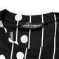 Black Cotton Polka Dots Round Neck T-shirt