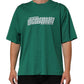 Green Cotton Graphic Logo Print Crewneck T-shirt