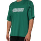 Green Cotton Graphic Logo Print Crewneck T-shirt