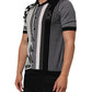 Black White Polka Dot Collared Polo T-shirt