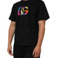 Black Logo Print Cotton Men Crew Neck T-shirt