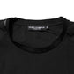 Black Logo Print Cotton Men Crew Neck T-shirt
