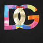 Black Logo Print Cotton Men Crew Neck T-shirt