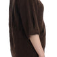 Elegant Short Sleeved Brown Cardigan