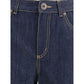 Denim Jeans feature a straight leg