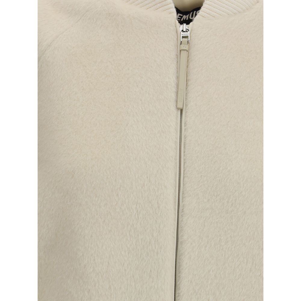 White Wool Bomber