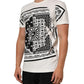 White Cotton Logo Bandana Print Men T-shirt