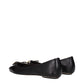 Black Leather Ballet Flats