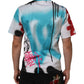 White Graffiti Crew Neck Short Sleeves T-shirt