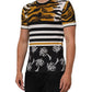 Multicolor Leopard Palm Leaf Men Crew Neck T-shirt