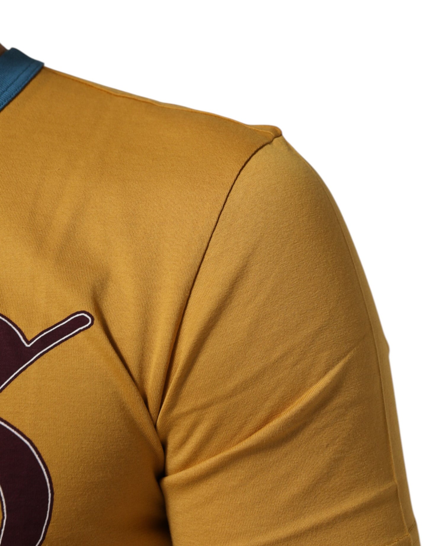 Yellow Logo Crew Neck Short Sleeves T-shirt