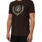 Brown Coin Laurel Print Men Crew Neck T-shirt