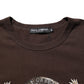 Brown Coin Laurel Print Men Crew Neck T-shirt