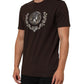Brown Coin Laurel Print Men Crew Neck T-shirt