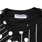 Black Cotton Polka Dots Round Neck T-shirt